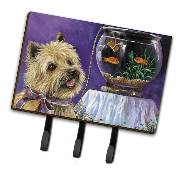 Jensendistributionservices 6 x 2 x 9 in. Cairn Terrier Gone Fishing Leash or Key Holder MI1721370 - main